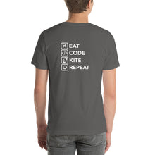Load image into Gallery viewer, Eat Code Kite Repeat - 100% cotton Kitesurfing T-shirt