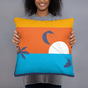 Kitesurfing Sunset Cushion/Pillow (Surfboard Edition)