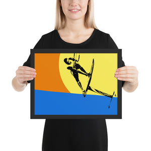 Suspended Kite Foiler - Framed matte paper poster