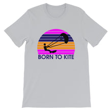 Load image into Gallery viewer, Born to Kite Electrosunset - 100% cotton Kitesurfing T-shirt