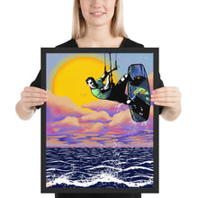 Load image into Gallery viewer, Patagonia Sunset Kitesurfer - Framed kitesurfing poster