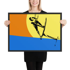 Suspended Kite Foiler - Framed matte paper poster
