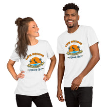 Load image into Gallery viewer, Life Begins at 20 Knots Sunset - 100% cotton Kitesurfing T-shirt