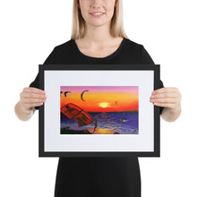 Load image into Gallery viewer, Tarifa Sunset Kitesurfer - Matte Paper Framed Poster With Mat