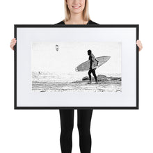Load image into Gallery viewer, Winter Kitesurfer - Framed matte paper poster
