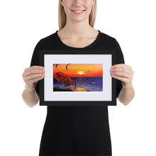 Load image into Gallery viewer, Tarifa Sunset Kitesurfer - Matte Paper Framed Poster With Mat