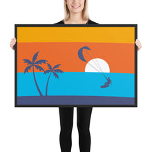 Load image into Gallery viewer, Kitesurfing sunset - framed matte paper poster