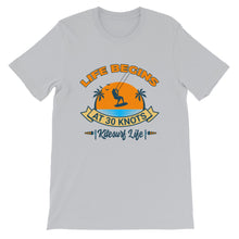 Load image into Gallery viewer, Life Begins at 30 knots Sunset - 100% cotton Kitesurfing T-shirt