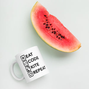 Eat Code Kite Repeat - Kitesurfing Mug