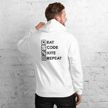 Load image into Gallery viewer, Eat Code Kite Repeat - Kitesurfing Hoodie