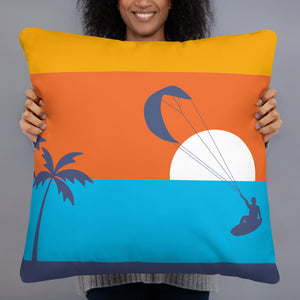 Kitesurfing Sunset Cushion/Pillow (Surfboard Edition)