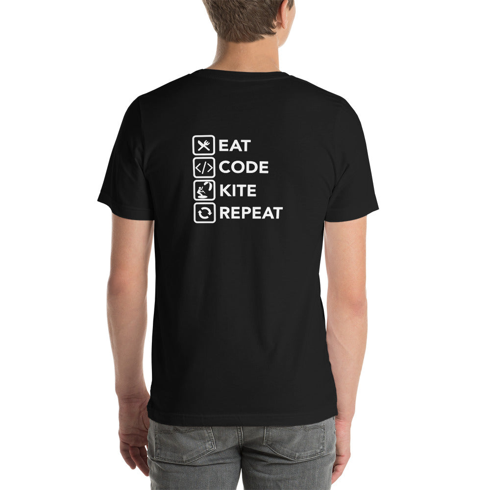 Eat Code Kite Repeat - 100% cotton Kitesurfing T-shirt