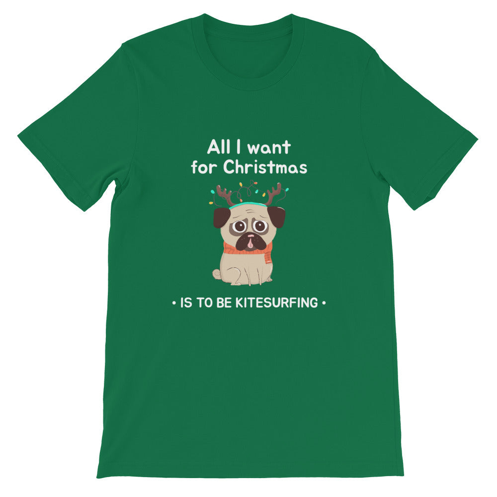 Xmas - All I want for Christmas is to be Kitesurfing - 100% cotton Kitesurfing T-shirt